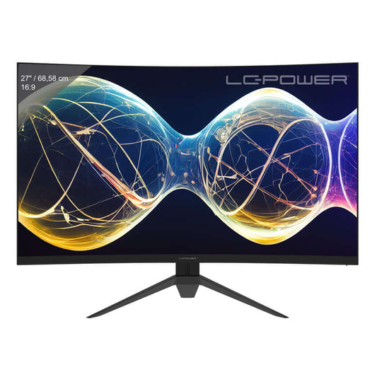 LC-Power 27-inch gaming monitor LC-M27-FHD-165-C-V3 displaying vibrant graphics on an advanced Full HD curved screen