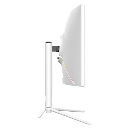 Side view of the Gaming Monitor LC-M27-QHD-240-C-K - 27" showing sleek white design and adjustable stand.